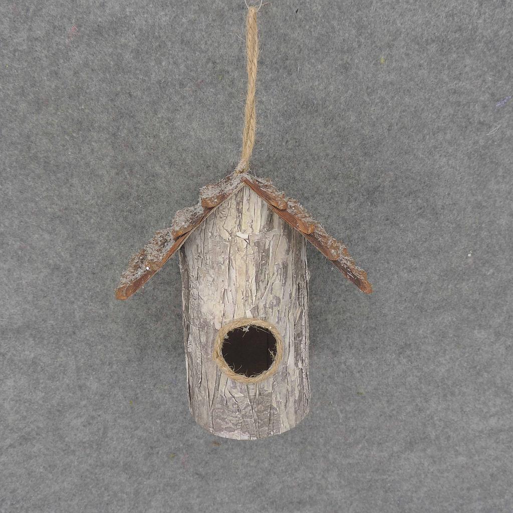BIRDHOUSE w/SNOW 5x5.5&quot; ROUND SQUARE ROOF