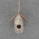 BIRDHOUSE w/SNOW 5x5.5&quot; ROUND SQUARE ROOF