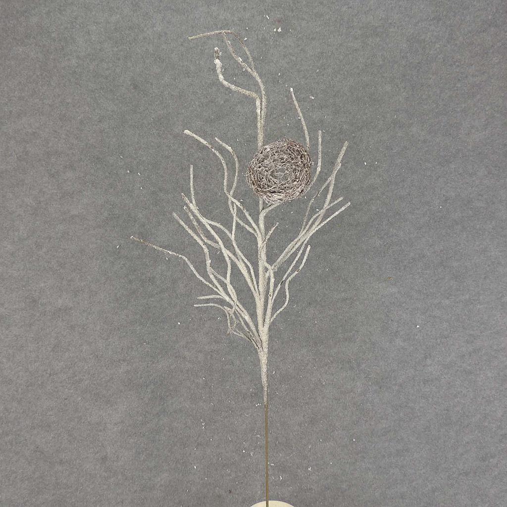33" TWIG SPRAY W/SNOW&NEST