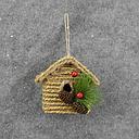 TWINE BIRDHOUSE W/PINE&CONES (9/BOX)