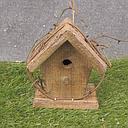 BIRDHOUSEw/BURLAP ROOF 3"x2"x5"