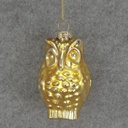3" ORNAMENT GLASS OWL GOLD