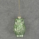 3" ORNAMENT GLASS OWL MINT