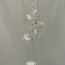 30" HOLLY PAPER LVS SPRAY w/GLIT RED