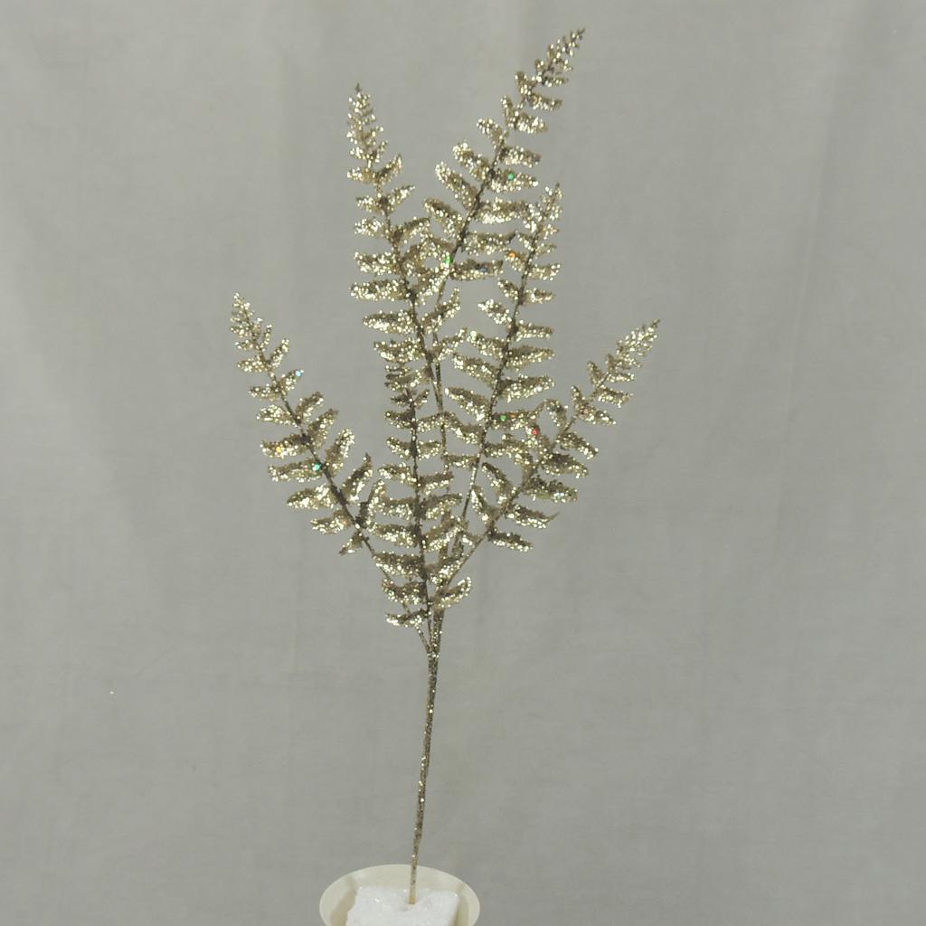 [XE4071-CHA] 26" FERN GLITTER SPRAY CHAMPAGNE