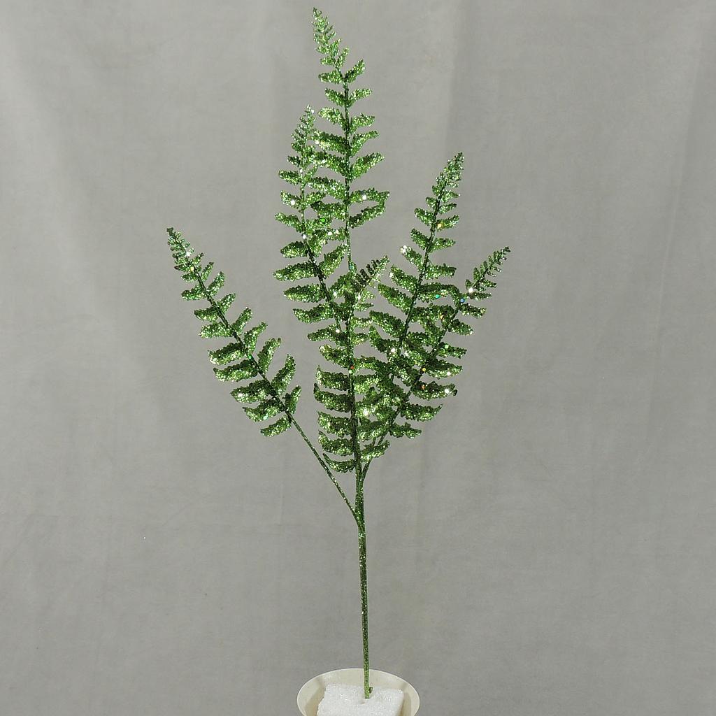 [XE4071-GRN] 26" FERN GLITTER SPRAY GREEN