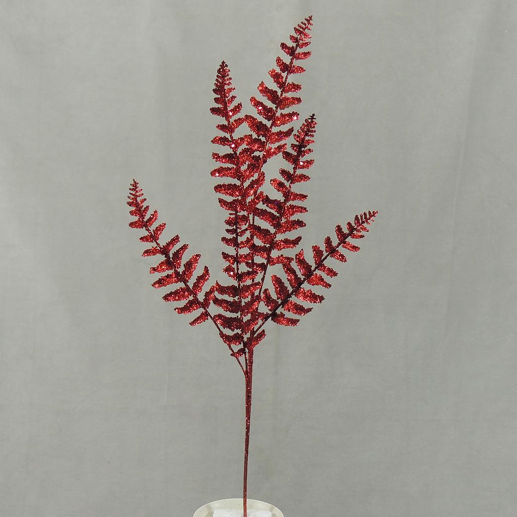[XE4071-RED] 26" FERN GLITTER SPRAY RED