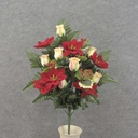 21" POINSETTIA/ROSE HALF BUSH X18