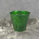 PLANTER TIN METAL W/LINER 5.25x5" GREEN
