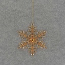 SNOWFLAKE 7" W/HANGER ACRYLIC W/GEM PEACH