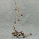 6' JINGLE BELL GARLAND RUSTIC  RUST BROWN
