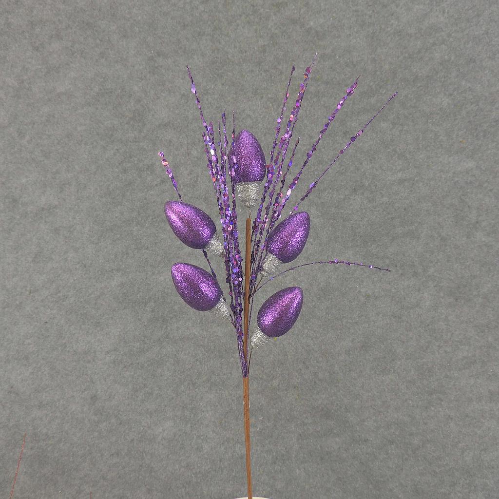 [XG11-PUR] 18" CHRISTMAS LIGHT BULB PIC PURPLE