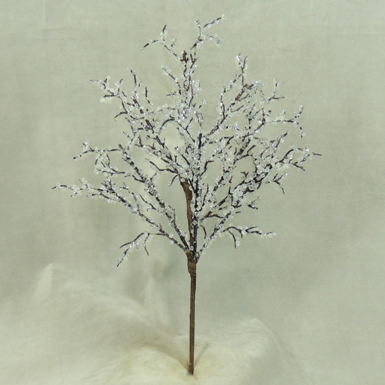 ICE BEADED TWIG SPRAY 16"