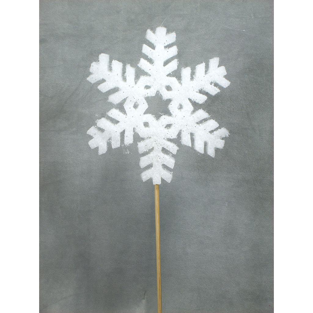 SNOWFLAKE 6 ON STICK 18" OAL(6/BAG)