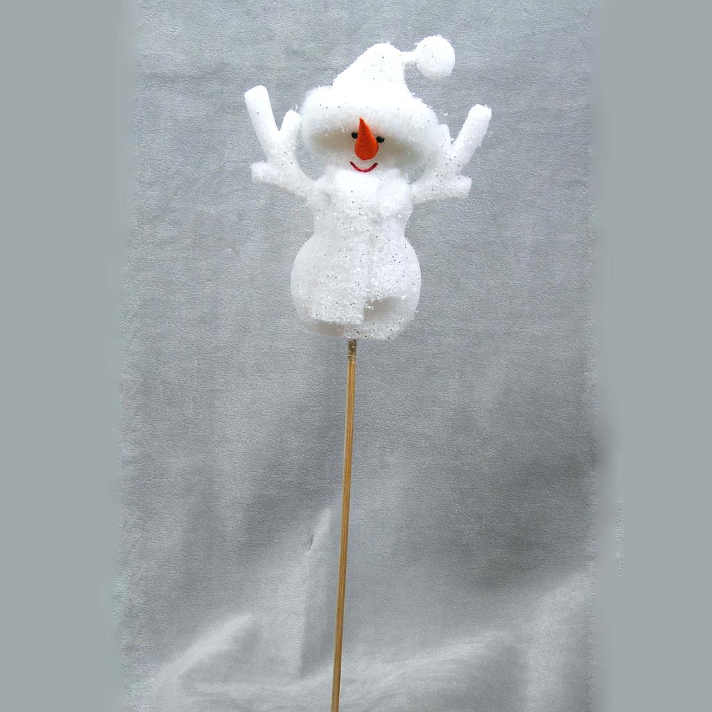 6" SNOWMAN ON A STICK 18" OAL W/HANGER