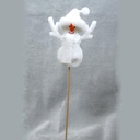 6" SNOWMAN ON A STICK 18" OAL W/HANGER
