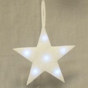 15" STAR W/LED LIGHT & HANGER SOLID