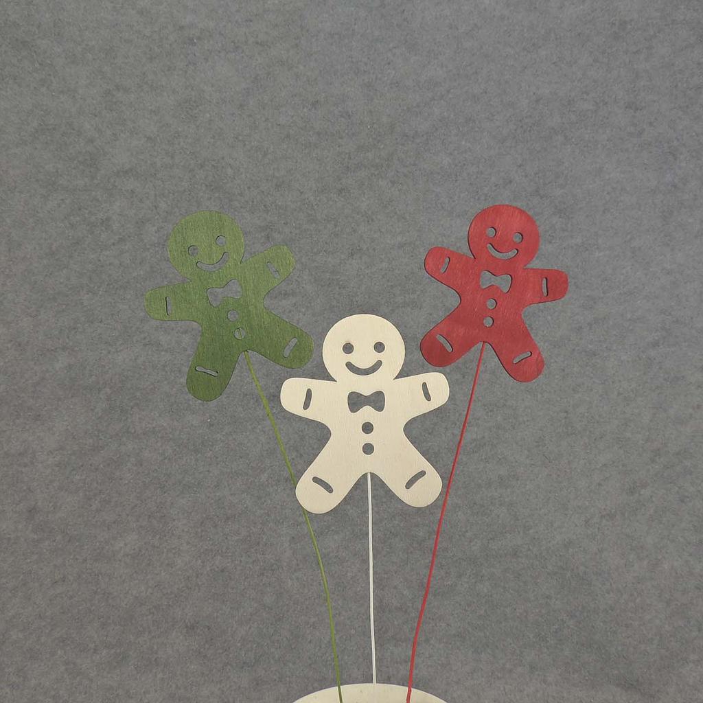 GINGERBREAD PICK WOOD 12" 3 ASST