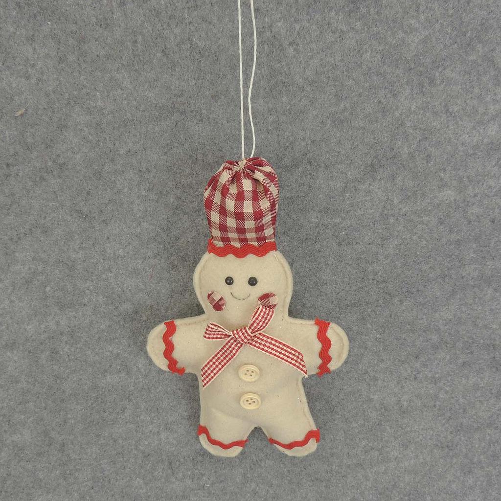 GINGERBREAD MAN W/HANGER 7.5"  BEIGE