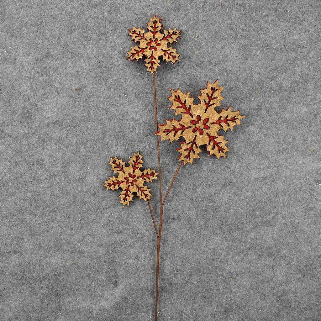[XL8042] 24" SNOWFLAKE PICK X3 WOODEN