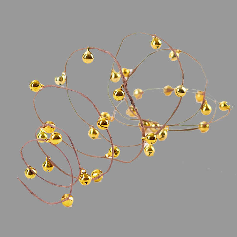 [XL8072-LGD] 6.5' JINGLE BELL GARLAND LIGHT GOLD
