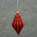 ORNAMENT GLASS FINIAL SHAPE  RED