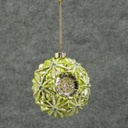 ORNAMENT GLASS DISK  GREEN
