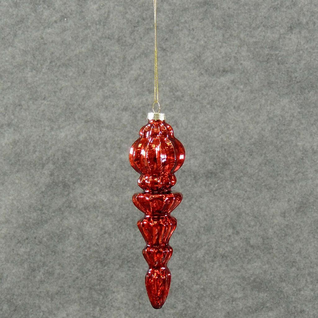 7" RED GLASS ORNAMENT  