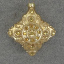 ORNAMENT DIAMOND GLASS 3.5"  LIGHT GOLD