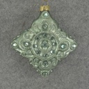 ORNAMENT DIAMOND GLASS 3.5"  TEAL