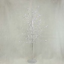 TREE 40" BEADED SILVER/CLEAR