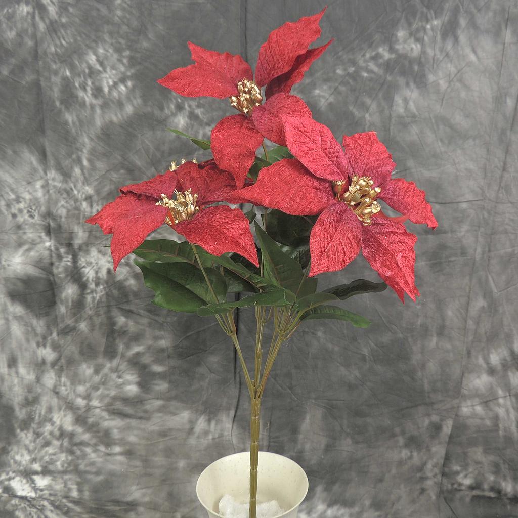 [XB7036-RED] 17" POINSETTIA BUSH X7 RED