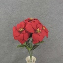 20" POINSETTIA BUSH X5 RED