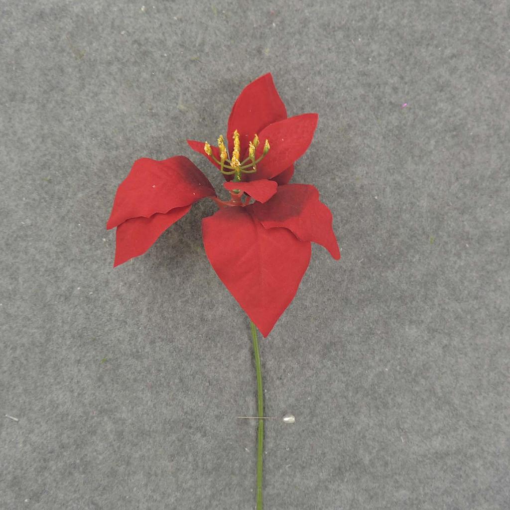 8" POINSETTIA PICK DIA. RED (1 DZ/BAG)