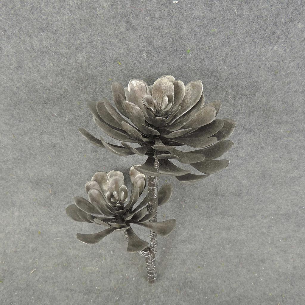 [XB7006-SIL] 11" SUCCULENT PICK X2 SILVER
