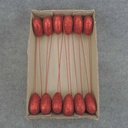 2.5" HEART PICK 10" PICK RED (12/BOX)