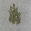 18" PINE SPRAY w/CONES X9 DARK GREEN