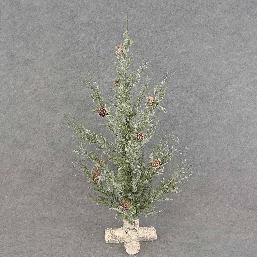[XB6205] 27" TREE PINE PLASTIC W/SNOW W/BASE