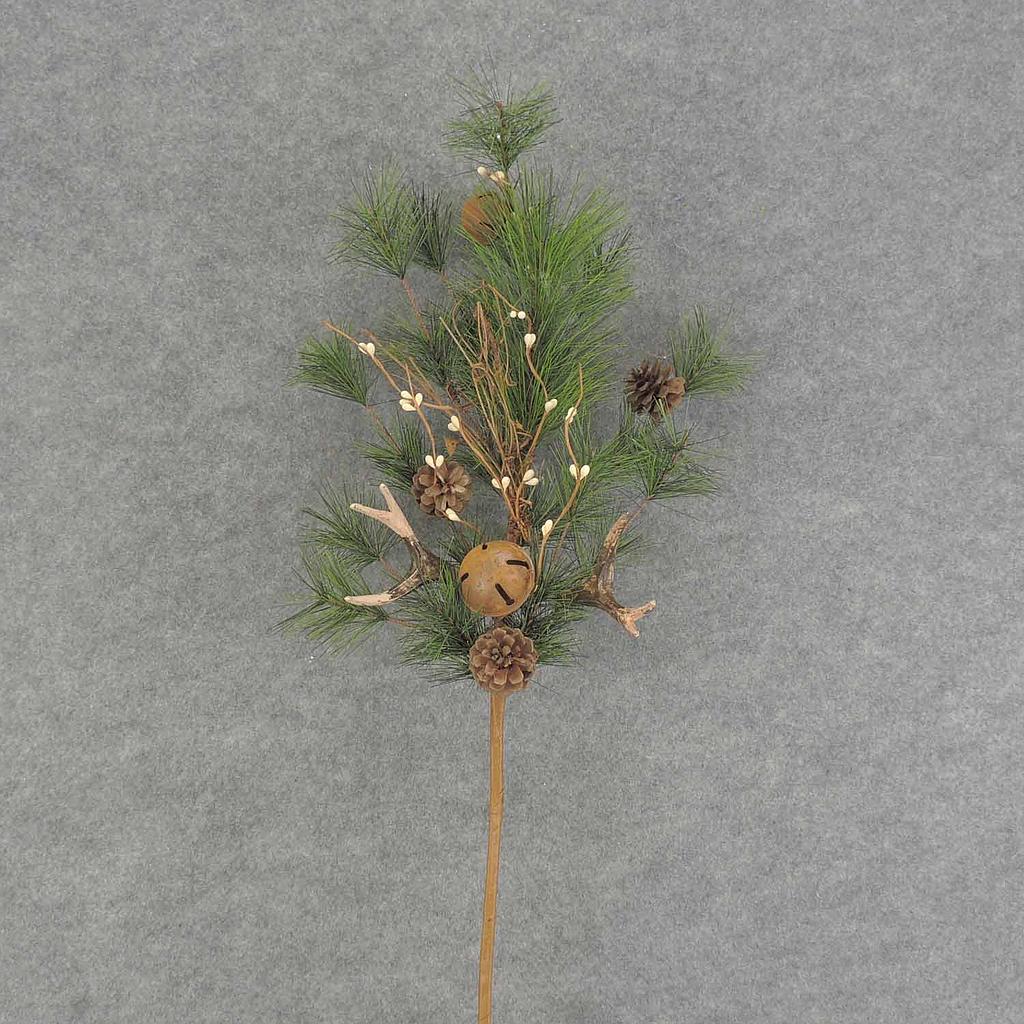 PINE SPRAY 28" ANTLERS/BELLS