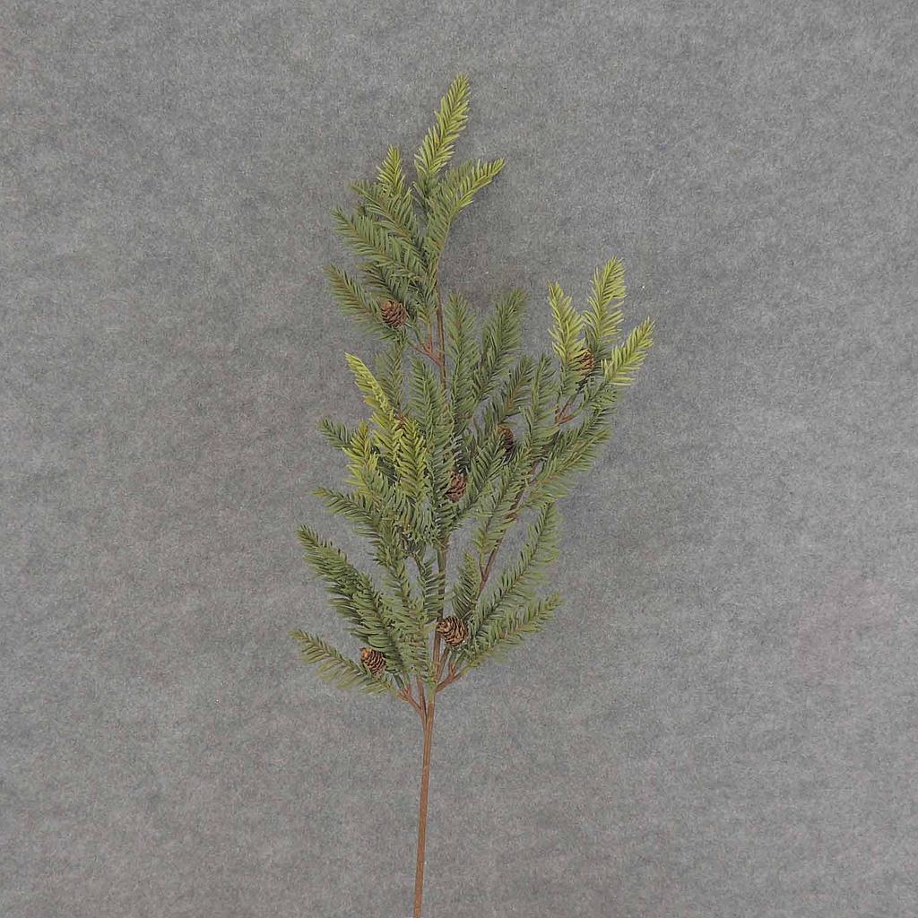 35" LIFELIKE HEMLOCK PINE & CONE SPRAY X3