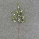 20" HEMLOCK PINE SPRAY W/CONE FROST & ICE