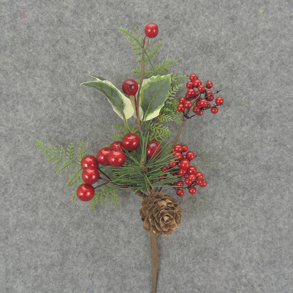 [XL6015] 9.5" PINE/BERRY/HOLLY PICK