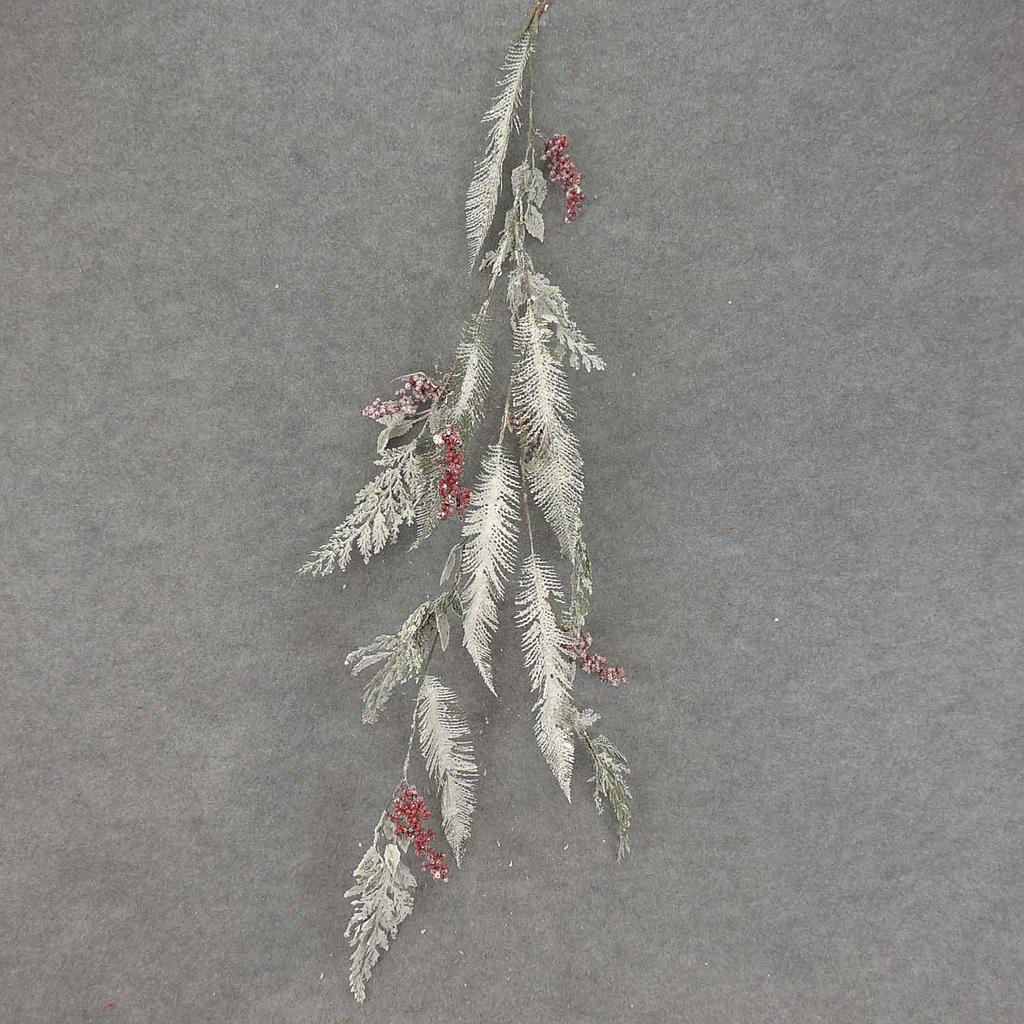 PINE GARLAND W/SNOW&BERRY 43"