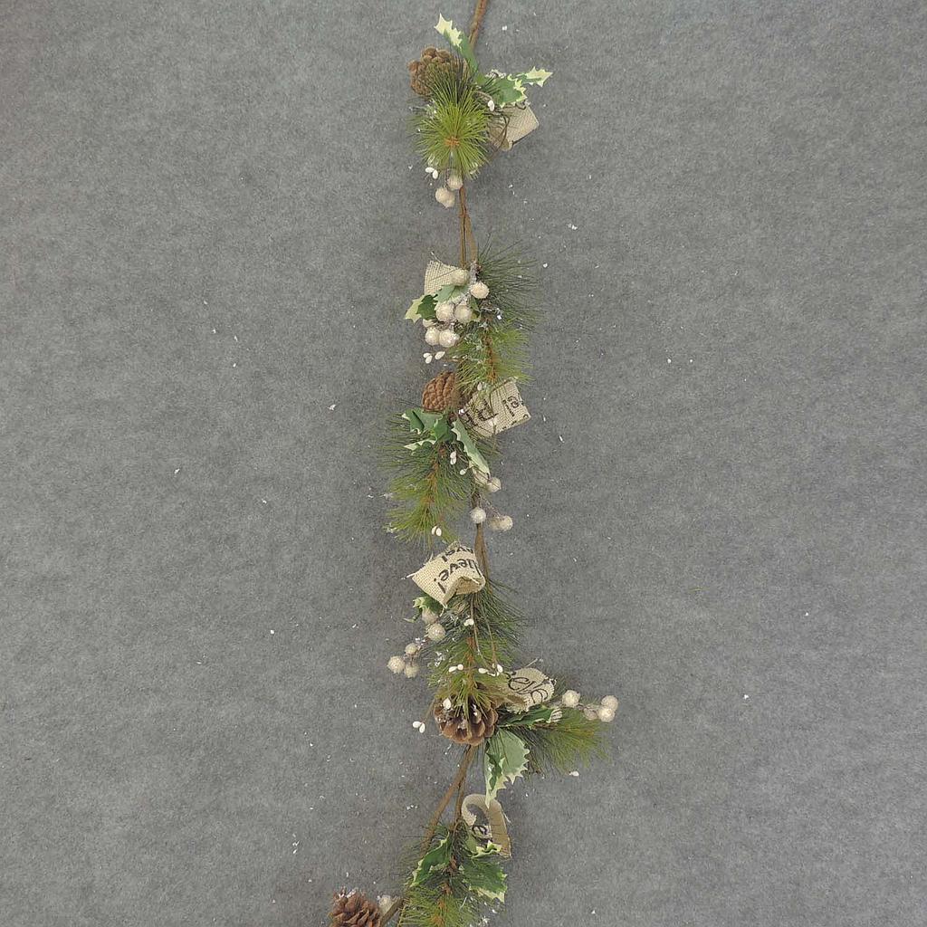 PINE GARLAND W/SNOW&BERRY 55"