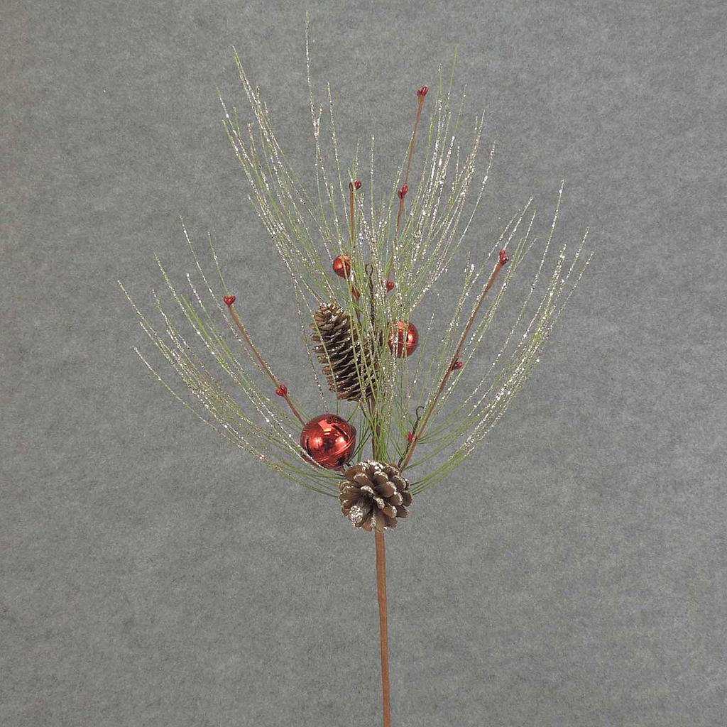 PINE SPRAY 24" BELLS/GLITTER