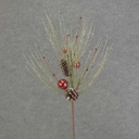 24" PINE SPRAY BELLS/GLITTER