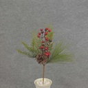 PINE SPRAY 16" W/ BERRY/CONES