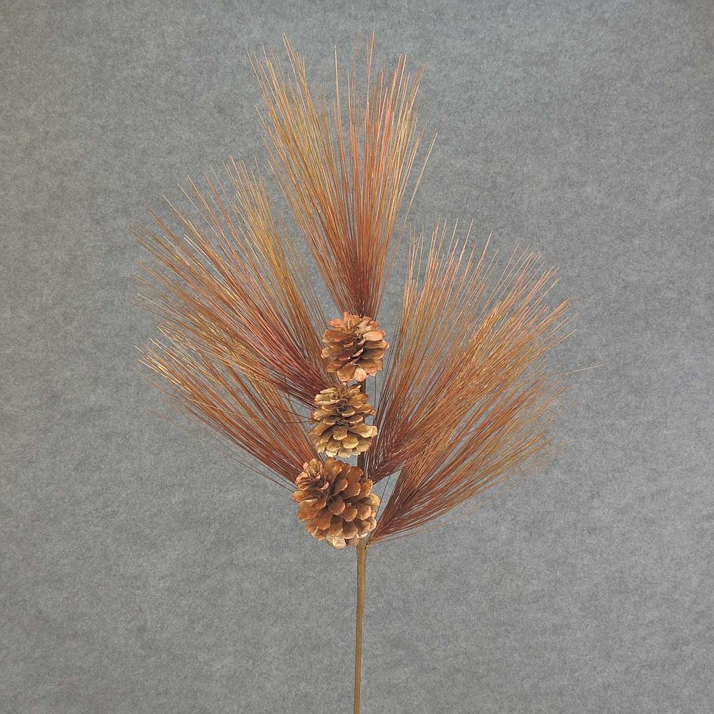[XR5033-CGD] 32" PINE SPRAY CONE/BERRY/LVS COPPER/GOLD