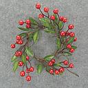 BERRY CANDLE RING 4" dia .5" RED BERRIES