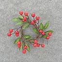 2.75" BERRY CANDLE RING .5" RED BERRIES